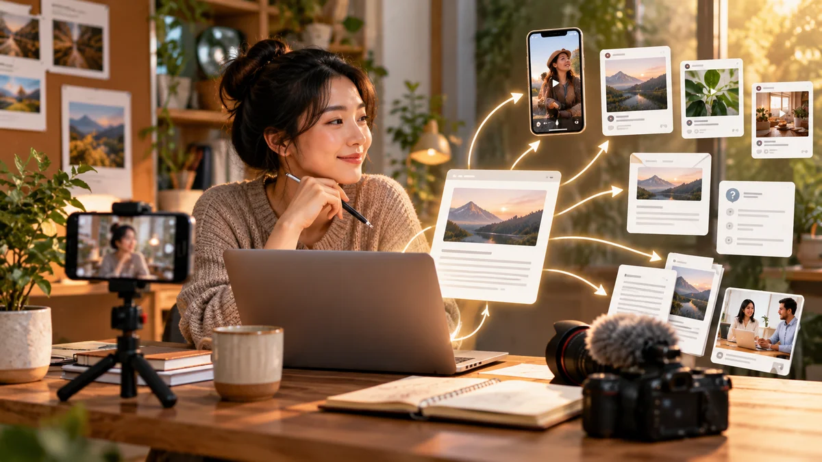 Biên tập viên làm việc với quy trình xuất bản nội dung bền vững và tối ưu quy trình làm việc.