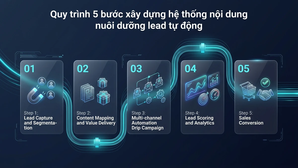 Ảnh minh họa Quy trình 5 bước xây dựng hệ thống nội dung nuôi dưỡng lead tự động hóa