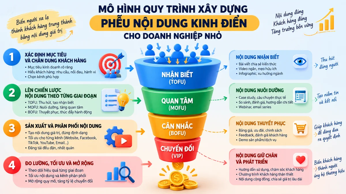 Quy trình xây dựng phễu nội dung cho doanh nghiệp nhỏ