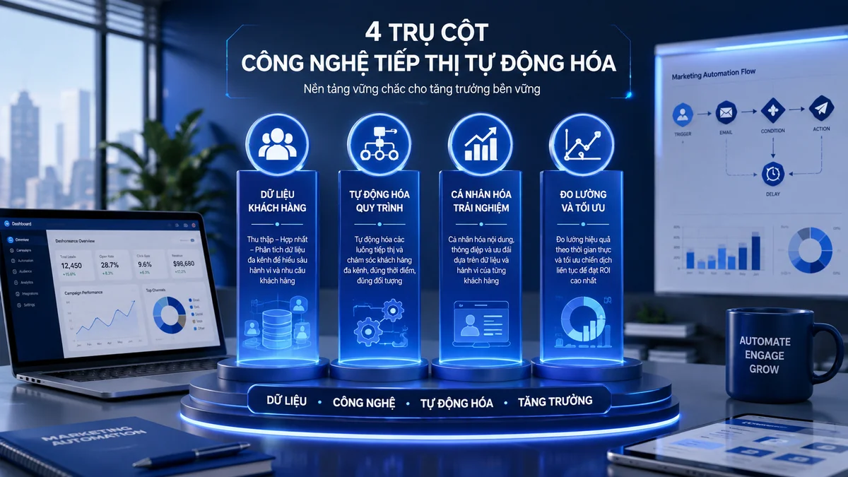 4 trụ cột cốt lõi của tự động hóa quy trình marketing với workflow thông minh