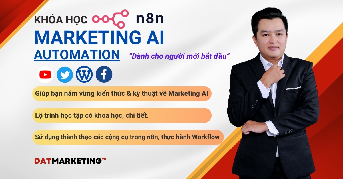 Khoá học n8n Marketing AI Automation dành cho SEO/Content/Digital Marketing