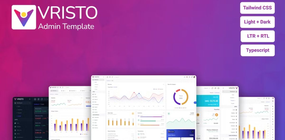 vristo tailwind admin template 1